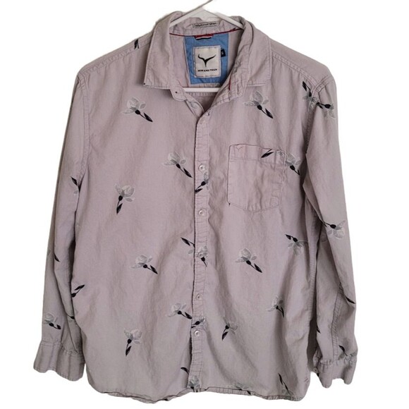 Now and Then Men's Button-Down Long Sleeve Shirt Flower Print Size XL - Picture 1 of 6